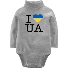 Детское боди с длинным рукавом "I ♥ UA"