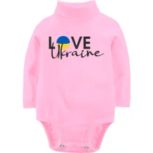 Детское боди с длинным рукавом LOVE Ukraine с флагом
