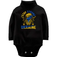 Детское боди с длинным рукавом "Ukraine stay strong"