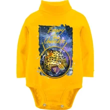 Детское боди с длинным рукавом c леопардом "Enjoy the universe" (2)