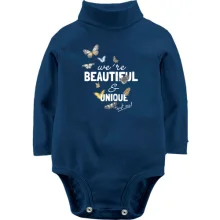 Детское боди с длинным рукавом с бабочками "Beautiful"