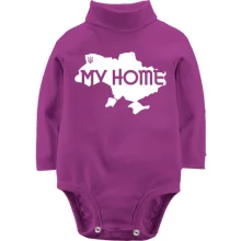 Детское боди с длинным рукавом с картой "My HOME"