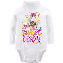 Детское боди с длинным рукавом с лошадью Sweet baby