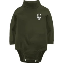 Дитяче боді з довгим рукавом з міні гербом України на грудях (2)