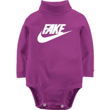 Детское боди с длинным рукавом с надписью "Fake" в стиле Nike