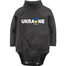 Дитяче боді з довгим рукавом з принтом "Локація Україна"