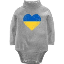 Детское боди с длинным рукавом с сердцем в цветах национального флага