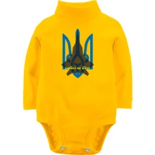 Дитяче боді з довгим рукавом з тризубом "Ghost of Kyiv"