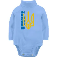Дитяче боді з довгим рукавом з тризубом "Ukraine"