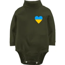 Детское боди с длинным рукавом с украинским сердцем