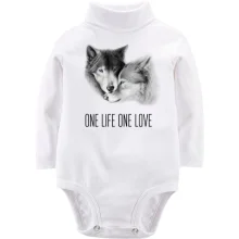 Детское боди с длинным рукавом с волками One Life One Love