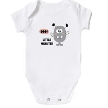 Детское боди Little gray monster. Boo!