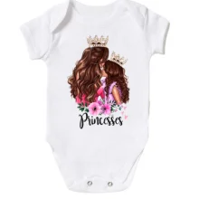 Детское боди Мама с дочкой "Princesses"