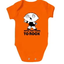 Дитяче боді Never too young to rock