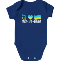 Детское боди Peace and love Ukraine (Вышивка)