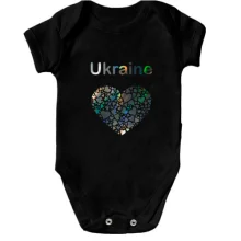 Детское боди Ukraine - сердце (голограмма)