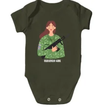 Детское боди Ukrainian girl (Military)
