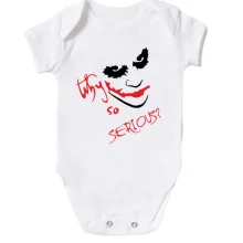 Детское боди с лицом Джокера «Why so serious?»