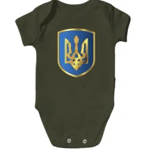 Дитяче боді з тризубом на синьому щиті
