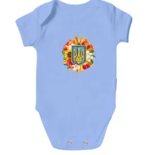 Детское боди "Тризубы и цветы"