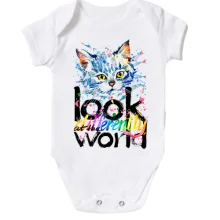 Детское боди с котенком Look differently at the world
