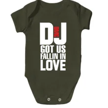Детское боди с надписью DJ got us fallin in love