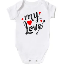 Детское боди с надписью My love