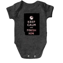 Детское боди с надписью "Keep calm and finish him" Mortal Kombat