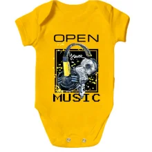 Дитяче боді з навушниками Open your music (1)