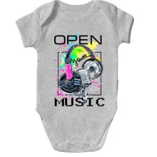 Дитяче боді з навушниками Open your music (2)