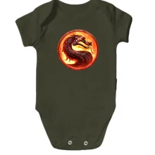 Детское боди с огненным логотипом Mortal Kombat