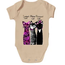 Дитяче боді з трьома котами "sweet, princess, meow" (1)