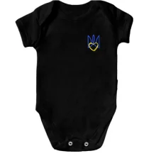 Дитяче боді з вишитим стилізованим тризубом із серцем Міні