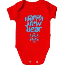 Детское боди со снежинкой Happy New Year