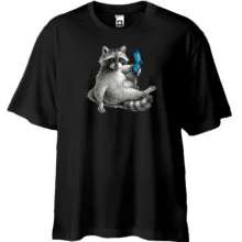Футболка oversize Єнот зі шкарпеткою