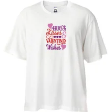 Футболка Oversize Hugs Kisses Valentines Wishes