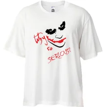 Футболка oversize з обличчям Джокера «Why so serious?»