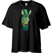 Футболка Oversize Зеленый зебра
