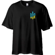 Футболка Oversize с желто-голубым гербом ОУН на груди
