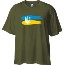 Футболка oversize з гербом України і фарбами