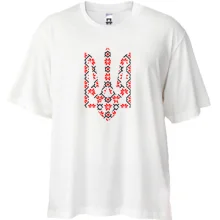 Футболка Oversize с гербом Украины в виде вышиванки (рисунок)