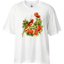 Футболка oversize з калиною петриківського розпису
