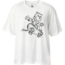 Футболка oversize з котом на скейті