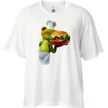 Футболка Oversize с лягушкой поваром