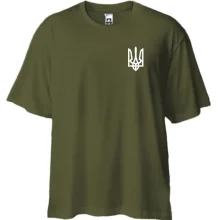 Футболка oversize з міні гербом України на грудях (2)