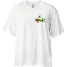 Футболка oversize з написом Love з квіточками