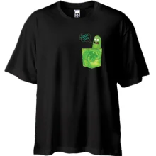 Футболка Oversize с огурчиком Риком в кармане (2)