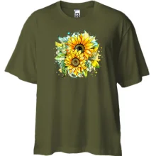 Футболка oversize із соняшниками