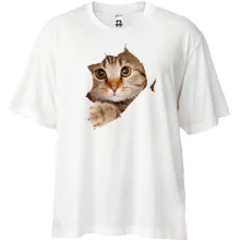 Футболка oversize з ховаючимся котом