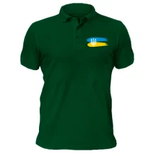 Футболка поло с гербом Украины и красками